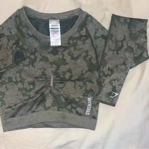 Gymshark Adapt Camo Seamless Long Sleeve Crop Top (DISCONTINUED)